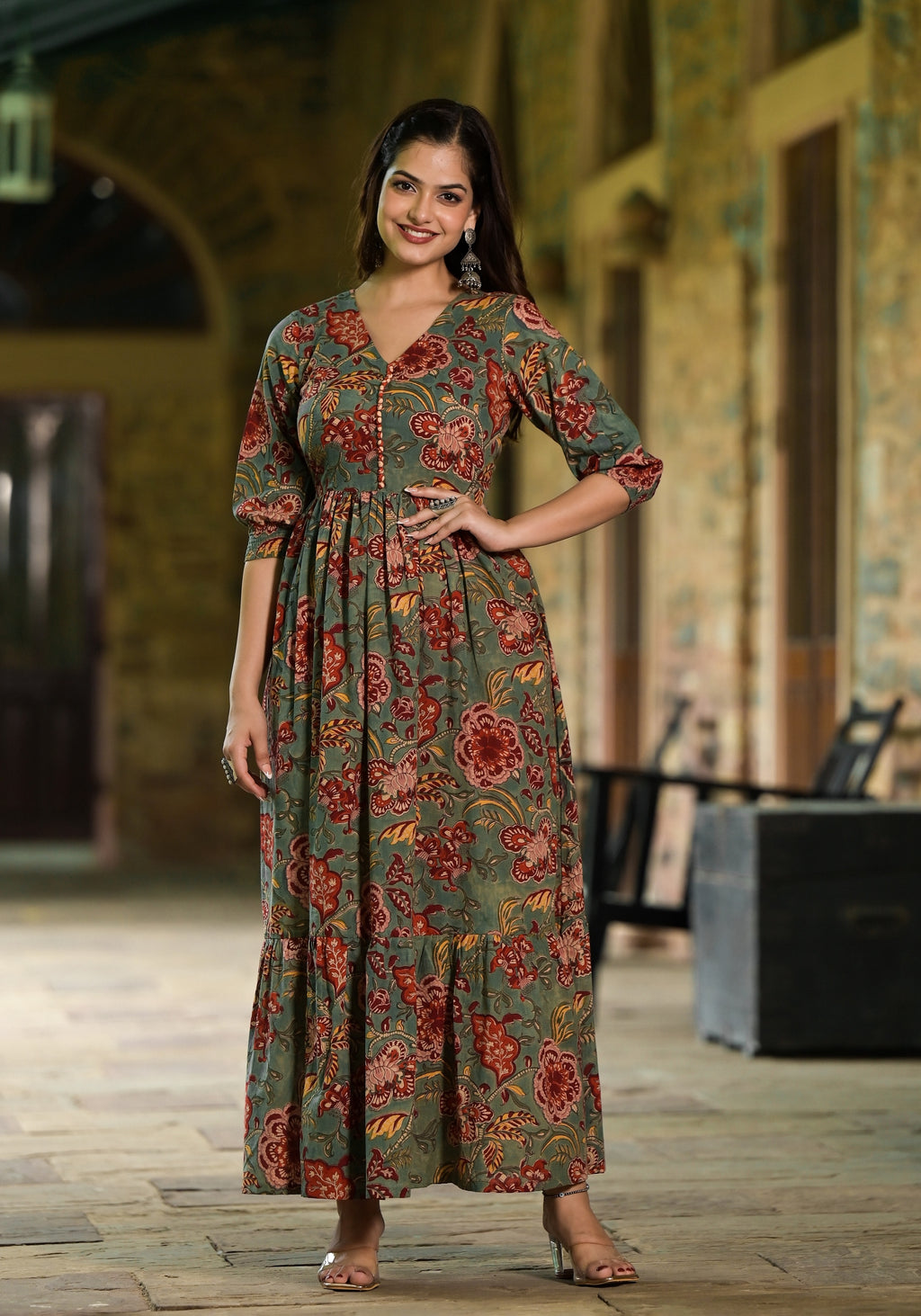 Buy Purple Silk Printed And Embroidered Cheent Gathered Kurta & Palazzo Set  For Women by Niti Bothra Online at Aza Fashions.